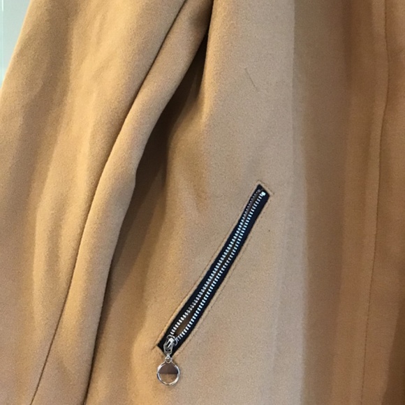 NWT Cherish C7141 Ladies wool look jacket w/removable hood Camel - Picture 4 of 5